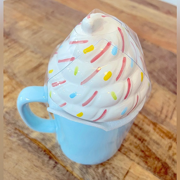 Rae Dunn, Extra Whip, 16oz., Ceramic, Mug With Topper. - Picture 3 of 5